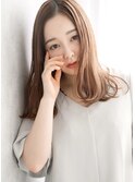 透明オレンジ×まとまりミディアムレイヤー☆