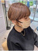 マロンベージュ/ボブ/前髪/レイヤー/髪質改善/縮毛矯正/田町