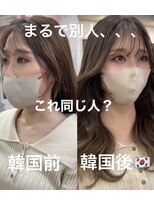 フィガロ デュデュ 新石切店(Figaro DOU DOU) ピンクグレージュ×韓国風顔周りレイヤーカット