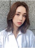 20代30代40代大人可愛いレイヤーロブ/前髪なし