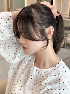 シーシンジュク 新宿南口(Sea shinjuku) ココアベージュ×レイヤー[小顔/黒髪/オリーブグレー]