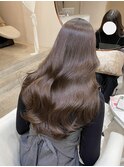 ・大人ガーリーダークアッシュミディアムレイヤー似合わせカット
