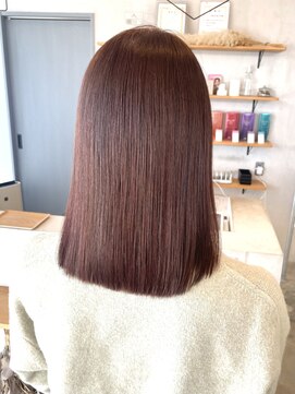 シェル 津山の手店(shel) 10代20代髪質改善ピンクブラウン透明感カラー