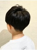 キッズカット/ナチュラルパーマ2ブロック刈り上げ/府中