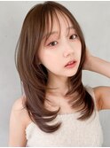 前髪うる艶髪夏ダークパープルサイドバング斜めバング美髪