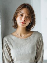 ロッソ 大橋店(Rosso) 長め前髪のゆるやかブラウンボブ【大橋】