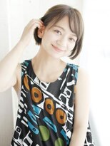 ヘアメイク ナル(hair make nalu)&nbsp;ツヤ感ベージュのボブスタイル