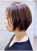 ミニショート_ショコラベージュボブルフベビーバング_ba340061