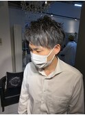ショートアップバングメンズマッシュツイストスパイラルパーマ