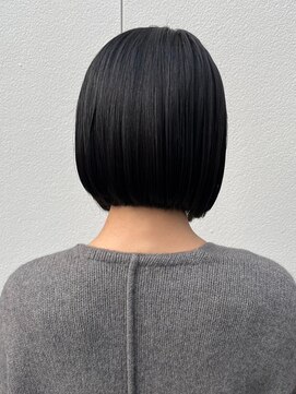 ナカオコアフュール(NAKAO COIFFURE) 切りっぱなしボブ　黒髪　20代30代