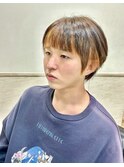バングヘア/ブラウンカラー/耳掛け/ワックスなし/さらさら