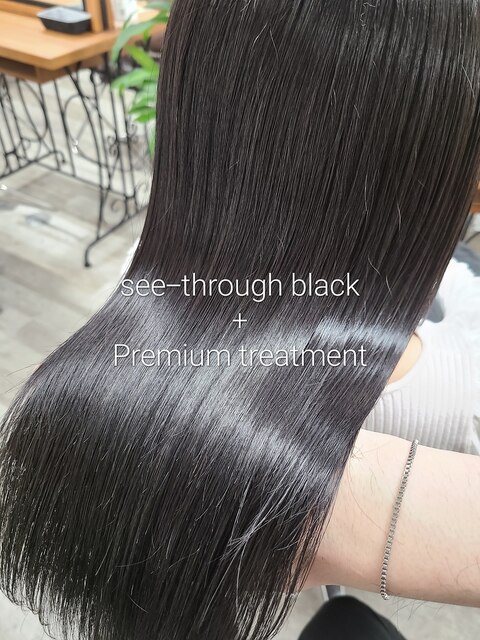 see-through black + Premium treatment