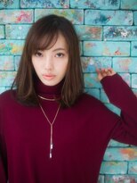 モニカ 横須賀中央店(Monica)&nbsp;デザインカラー/シルキーベージュ/グレージュカラー/斜めバング