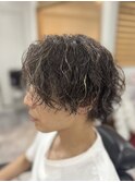 メンズ波巻きスパイラルニュアンスパーマ