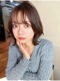 レイヤーカットミディアムレイヤー髪質改善オリーブベージュ