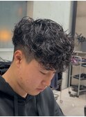 スペインカール ツイストスパイラル眉カットメンズパーマ