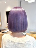 ハイトーン/ラベンダーカラー／切りっぱなしボブ◎