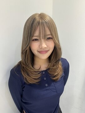 ネオリーブウリ 二子玉川店(Neolive uri) ミディアムヘア暗めカラーデザインカラーフェイスフレーミング