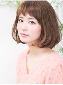大人かわいい×抜け感ラウンドボブ