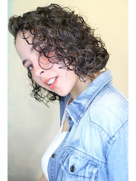 ラウンジ モリオ イケブクロ(Lounge MORIO Ikebukuro) 【morio池袋】ウェーブ黒髪ワンレンボブ  フェミニンクール