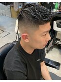 フェードカットバーバーカットサイドグラデーション