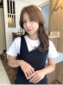 大人かわいい前髪カット顔周りカット美髪ネビージュ