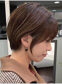 大人ショートボブショートカットココアアッシュくびれミディ
