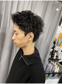 短髪波巻きパーマ