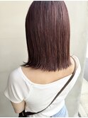 ボルドーカラーレッド系カラーブリーチなしダブルカラー