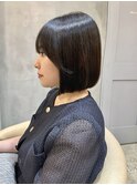 ◯前髪イメチェンアンブレラカラーこなれミディ前下がりボブ