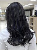 レイヤーカット細めハイライト白髪ぼかし海外レイヤー東京銀座
