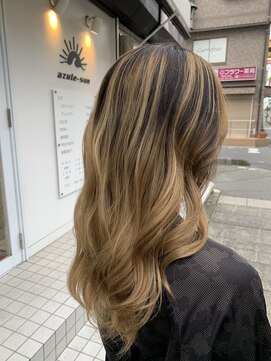 アズールサン 草加西口店(azule-sun) バレイヤージュ,グラデーション,ベージュ,グレージュ【草加】