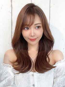 アフロート エル 大阪(AFLOAT L) 【20代30代流し前髪】くびれヘア × ベージュブラウン