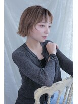 ヘアーアンドカラー プラーチェ(hair&color Plaatje)&nbsp;柔らかベージュのミニボブ