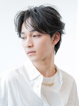 ユウ 渋谷(U) 【ナチュラルセンターパート】メンズヘア/ニュアンスパーマ