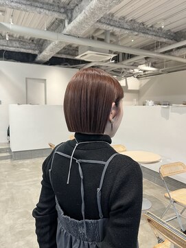 ソア(soa) 丸くならないボブ/ナチュラル暖色カラー/枚方美容室/大阪美容室