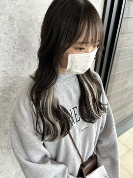 アース コアフュールボーテ 長野稲田店(EARTH coiffure beaute) ホワイトグレージュインナーカラーエクステ