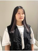 福井 インナーカラー ホワイトシルバー ダブルカラー