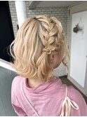 編み込みヘア　ライブヘア　ヘアセット　イベントヘア