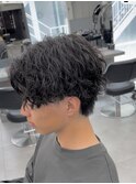 センターパート縦落ちツイストスパイラルパーマ重めパーマ