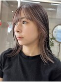 インナーカラーベージュ前髪インナーカラーイヤリングカラー原宿
