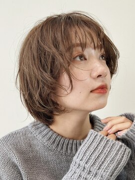 ノイカーム(noi Calm) 顔周りレイヤーカットくびれヘアミルクティーベージュカラー