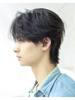 オーシャントーキョー 渋谷神南(OCEAN TOKYO)&nbsp;韓国ヘアカルマパーマカルマバングセンターパート黒髪ウルフ