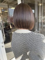 リュンヌ 門前仲町(lune)&nbsp;切りっぱなしボブハイライトベージュカラーショートレイヤーロブ