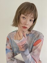 ケシキ 佐賀(keshiki)&nbsp;レイヤーボブ/くすみベージュ/ハッシュカット/外ハネボブ