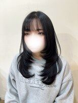 トータルビューティーサロン プリエ(prier) 姫カットレイヤー/レイヤーロング/アッシュブラック/艶髪