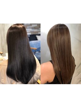 横浜駅東口【根本に縮毛矯正or酸性ストレート】×【毛先に都内で話題の最高級システムTr】で理想の艶髪に