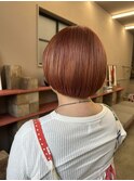 20代30代大人可愛い透明感オレンジブラウンケアブリーチ小顔