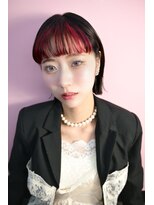 キジ(KIJI)&nbsp;ミニボブ/ショートボブ/ボブ/前髪インナーカラー/ワイドバング