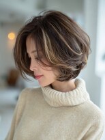 トリッカ 代官山(tricca)&nbsp;大人ショートボブ/白髪ぼかし/ハイライト/艶カラー/小顔カット